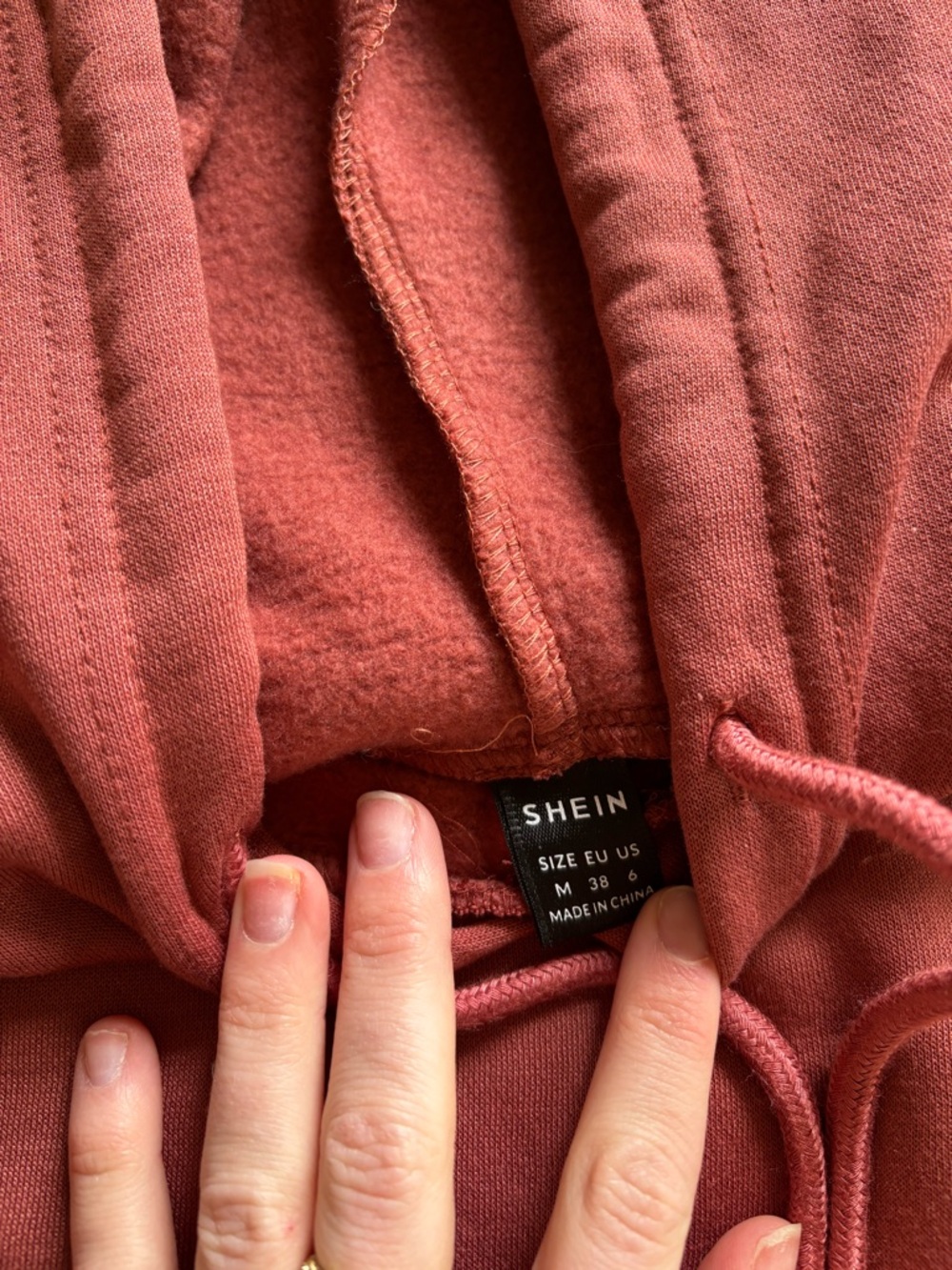 SHEIN Rust Drawstring Hoodie - Picture 2 of 2